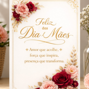 🌹*CARTÃO DIA DAS MÃES ROSAS* 🌹