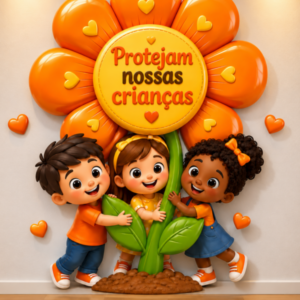 *PAINEL MAIO LARANJA FLOR *