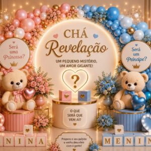 💙🩷 PAINEL CHÁ REVELAÇÃO PREMIUM 🩷💙