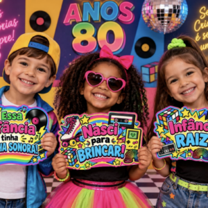Plaquinhas para Fotos Anos 80